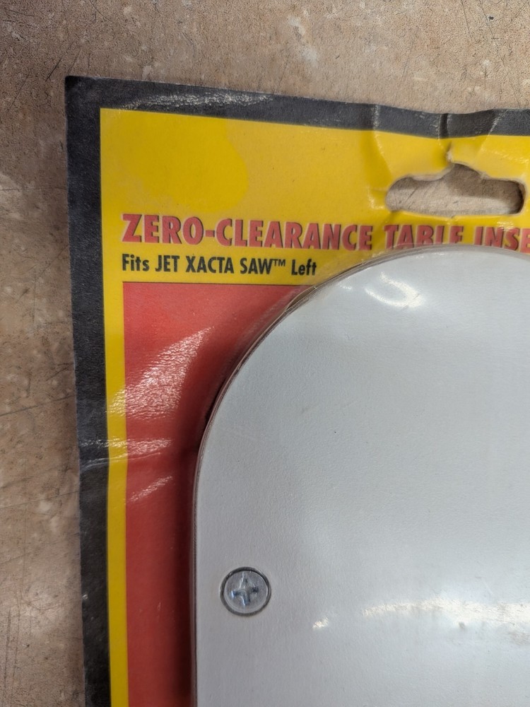 JET EQUIPMENT AND TOOLS ZERO CLEARANCE TABLE INSERT-- FOR JET XACTA SAW LEFT