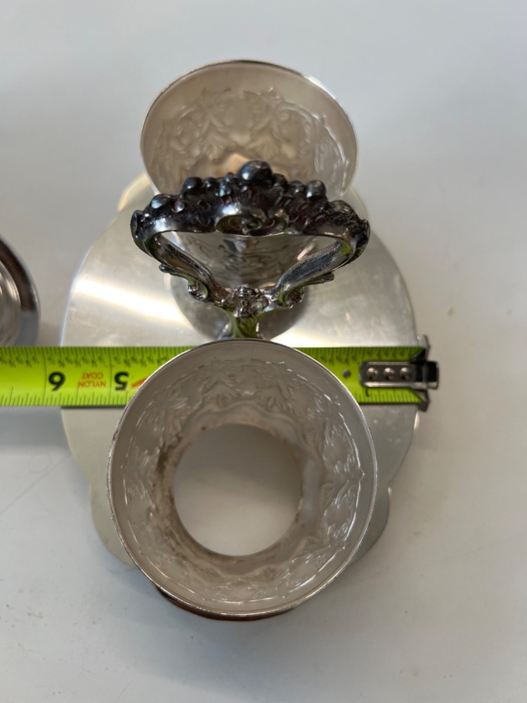 Vintage Silver Plated Condiment Jam Caddy Set