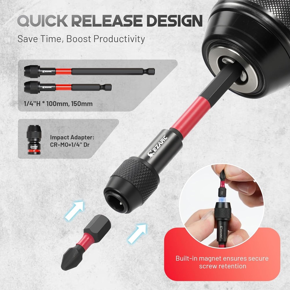 EZARC 14PC Impact Socket Adapter Set, 1/4",3/8",1/2" Square Drive Socket Adap...