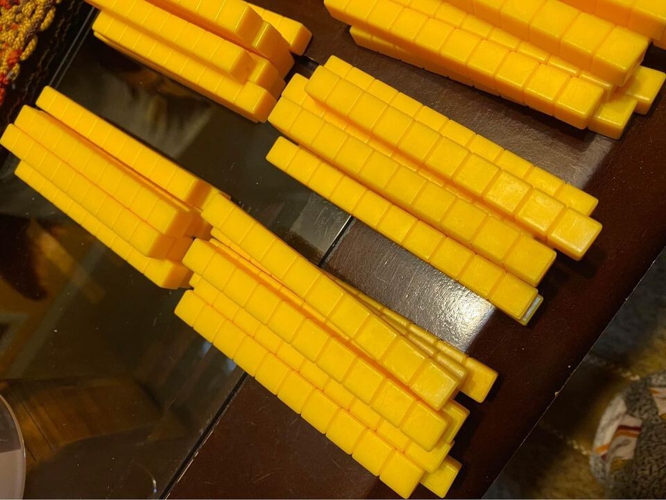 Base 10 math block assorted SET of 247 plastic