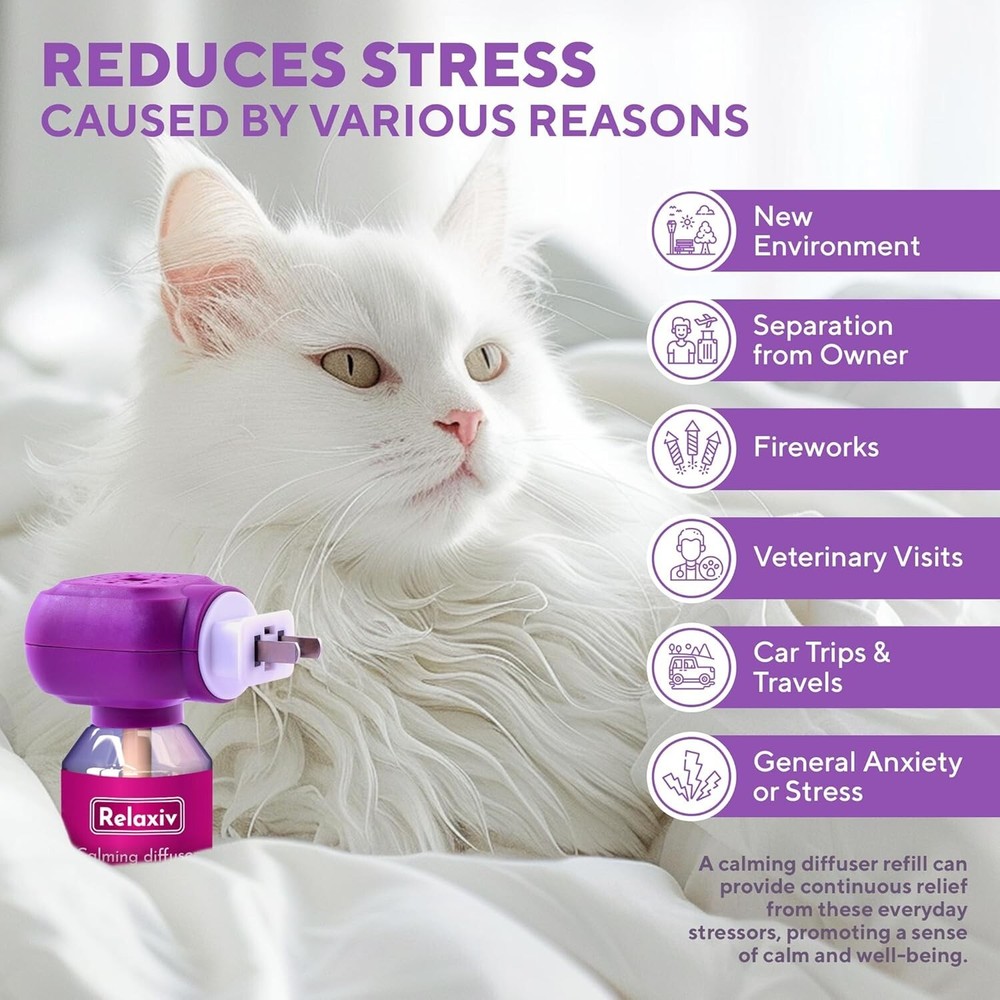 6-Pack Natural Cat Diffuser Refills for Calming Pheromones & Behavior Control