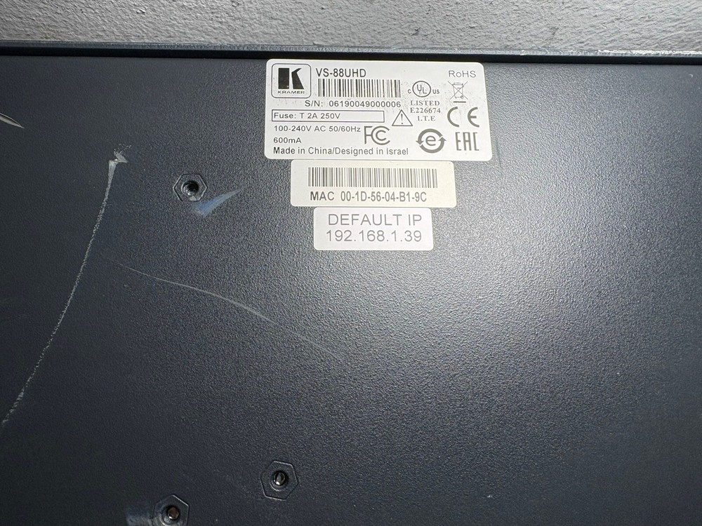 KRAMER HDMI MATRIX SWITCHER, 8x8, 4K60, 4:2:0 VS-88UHD