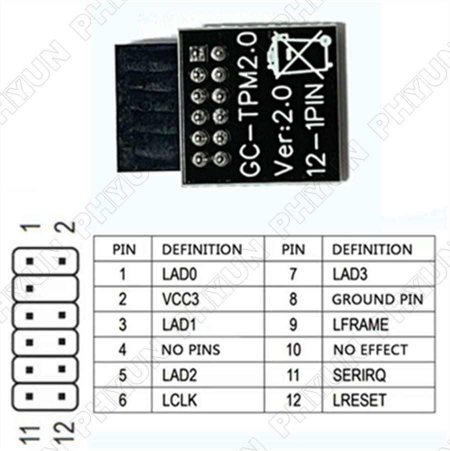 TPM 2.0 Security Module Supports Version 2.0 Windows 11 For Gigabyte 12PIN LPC