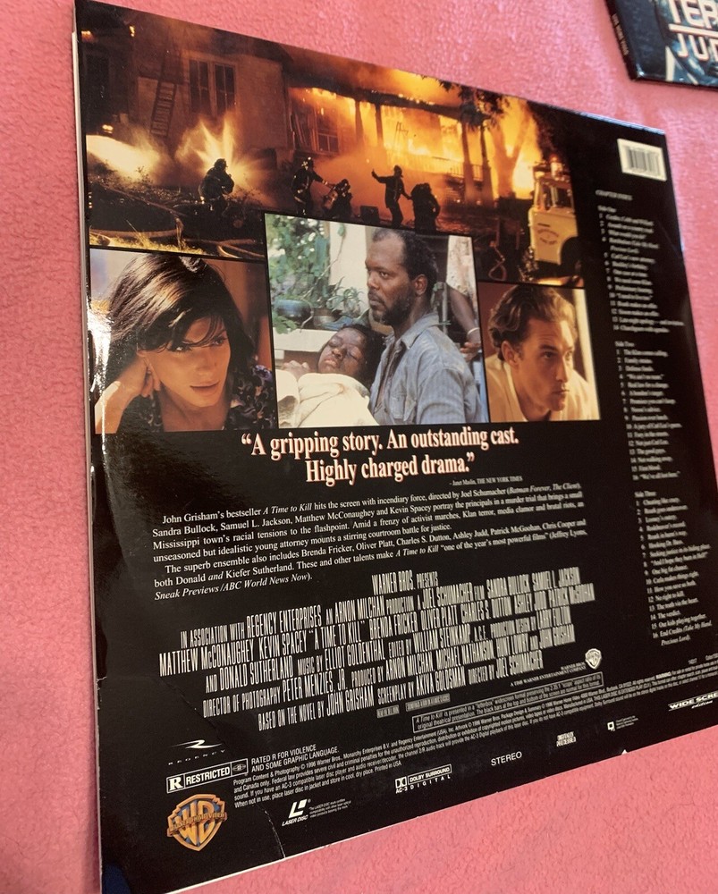 A Time To Kill Widescreen Laserdisc Samuel L Jackson Sandra Bullock
