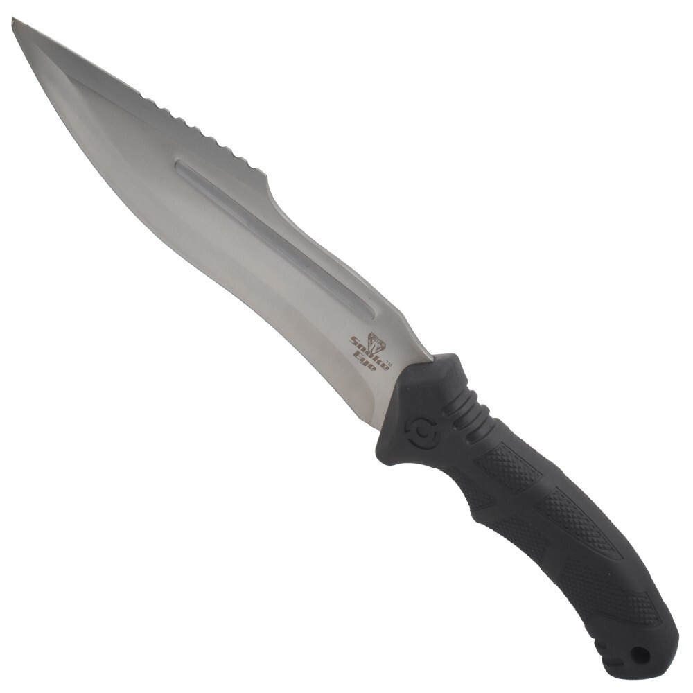 15" Tactical Tracker Survival Knife Fixed Rubber Handle with Scabbard