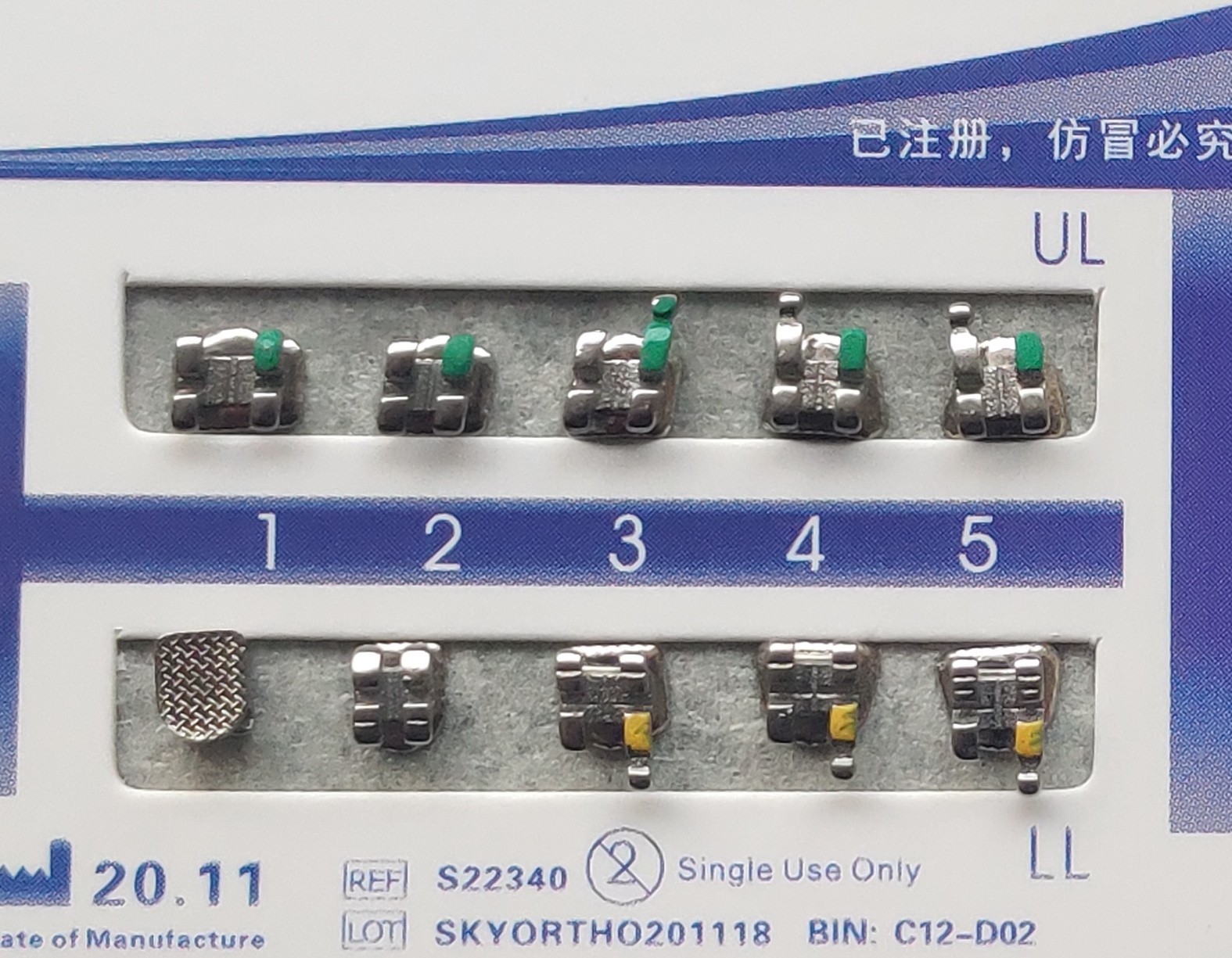 10 Packs Dental Orthodontic Brackets Braces Standard Roth.022 Hooks 3-4-5 FDA