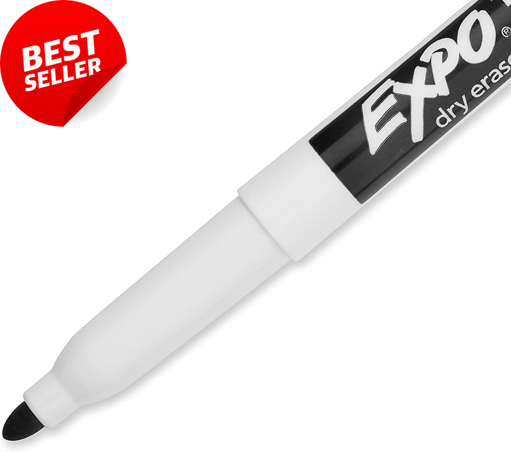 Low Odor Dry Erase Markers Fine Tip Black 4 Count