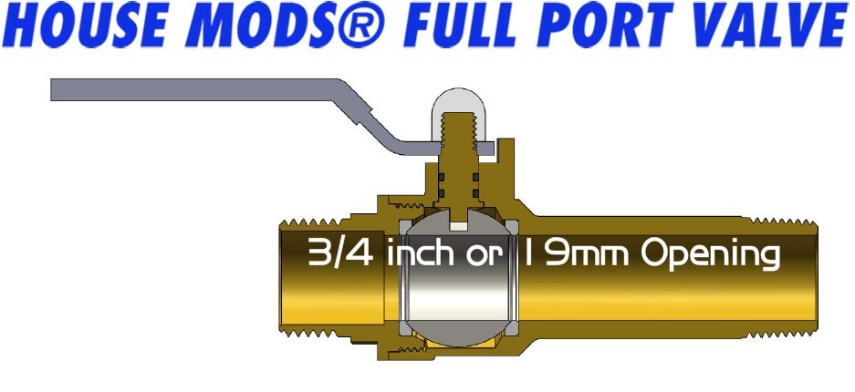 House Mods HMP012 Full Port Water Heater Straight Drain Flush Valve/LF Brass
