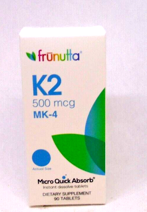 2 BOXES Frunutta K2 500 mcg MK-4 Micro Quick Absorb 180 Dissolve Tablets