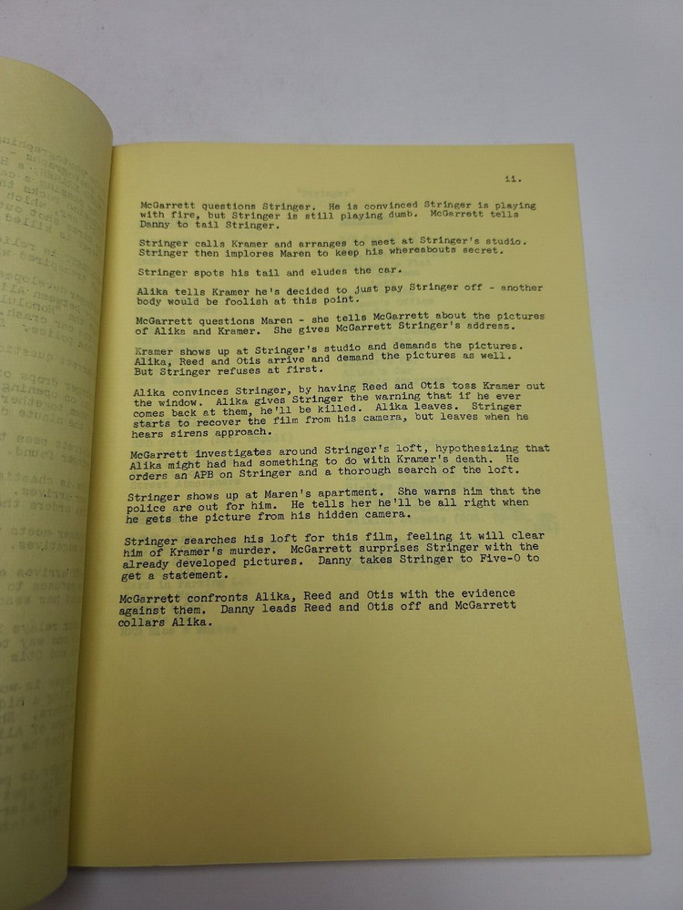 HAWAII FIVE-O / Robert Janes 1978 TV Script, Paul Williams "Stringer"