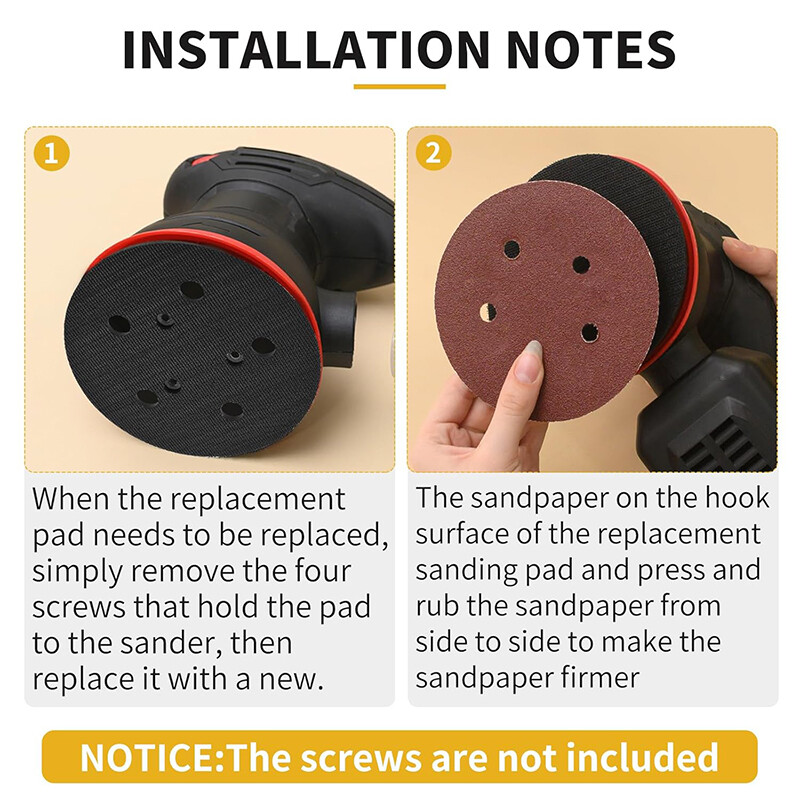 For Porter Cable 13904 13909 333 334 332 5" 5-Hole Hook & Loop Orbit Sander Pad