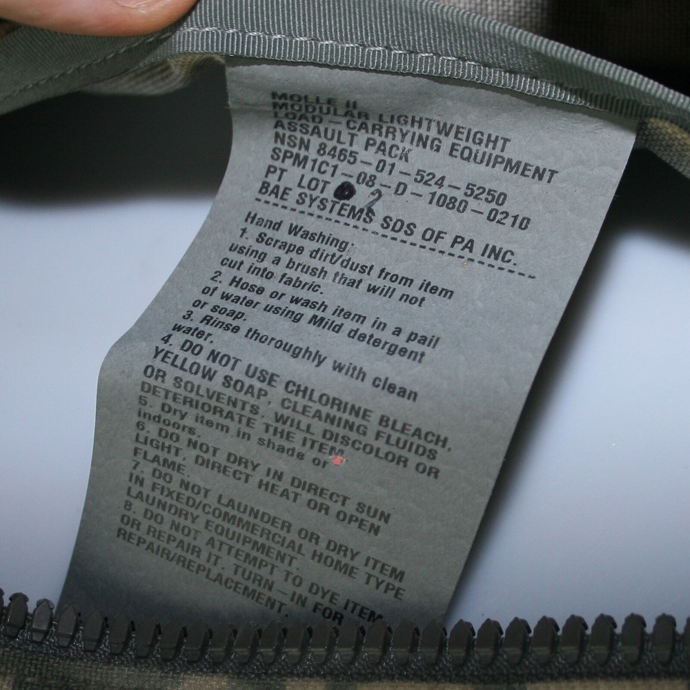 Used Molle II Assault Pack USGI Modular Lightweight Load Carrying Equipment