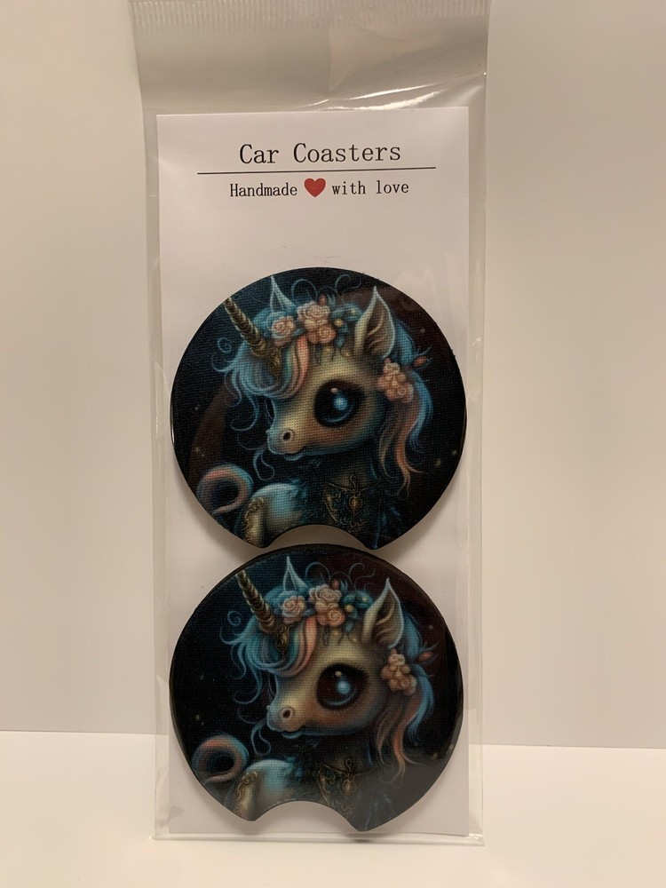 Unicorn Car Coaster Set Neoprene