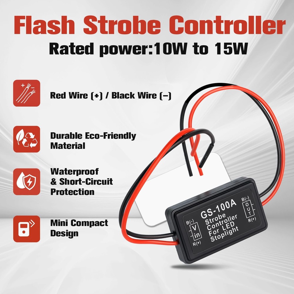 Podoy GS-100A Flash Strobe Controller Flasher Module for LED Brake
