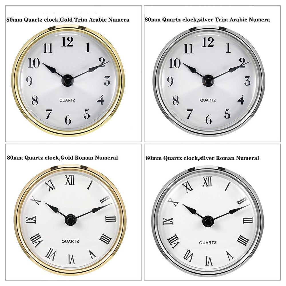 Plastic+electroplating Clock Insert Replacement Transparent Cover 80mm Brand New