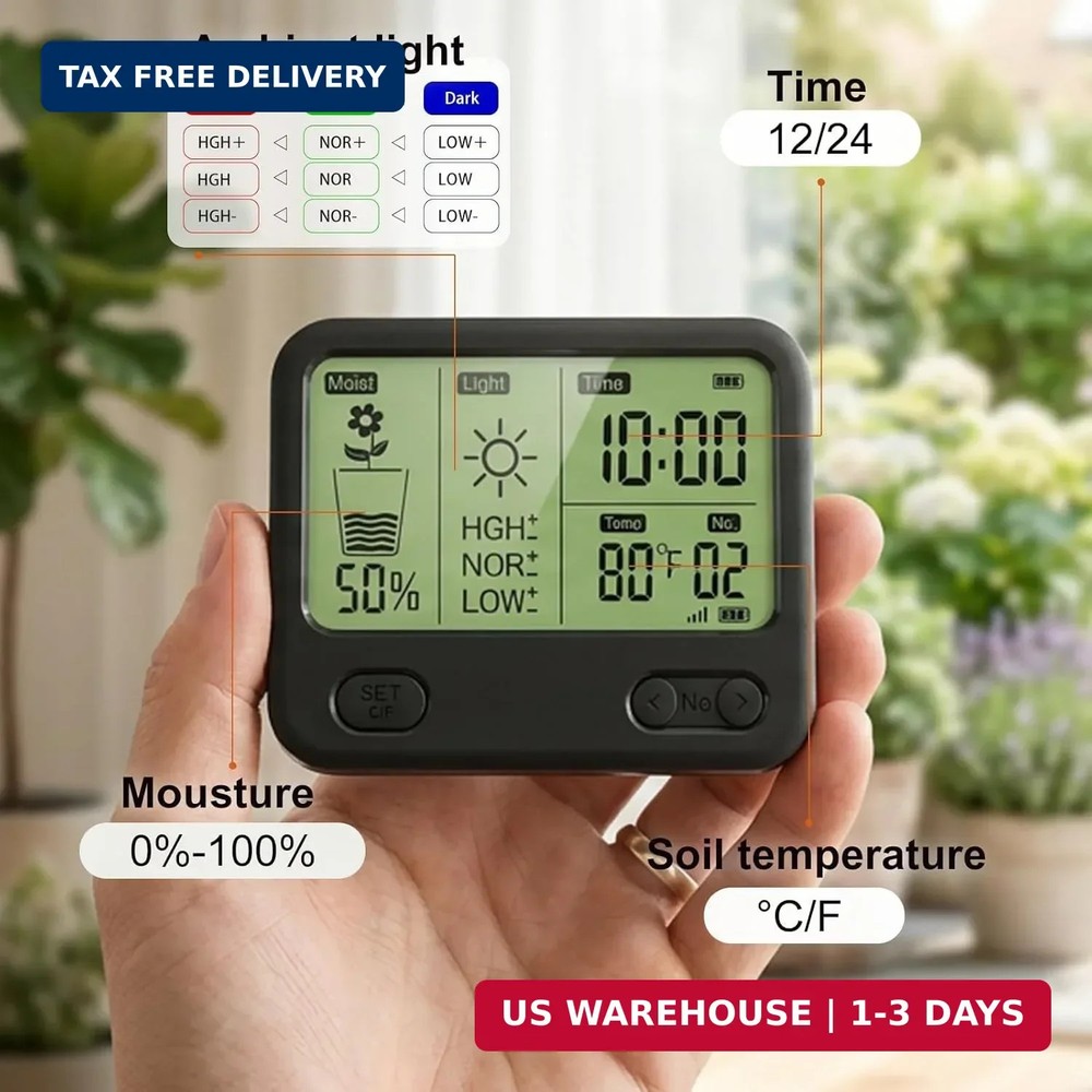 VODESON Soil Moisture Meter for Plants, Multi-Zone Wireless Soil Test Kit & Soil