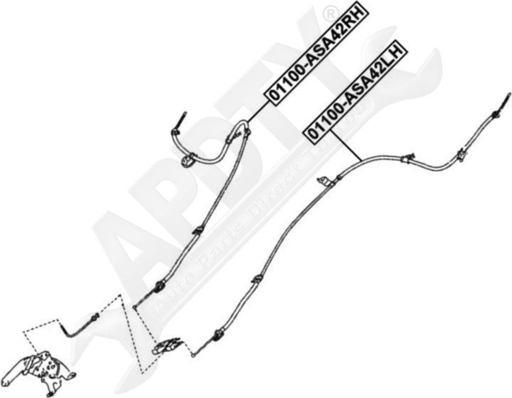 APDTY 174989 Parking Brake Cable Assembly; Rear Left (Driver-Side)