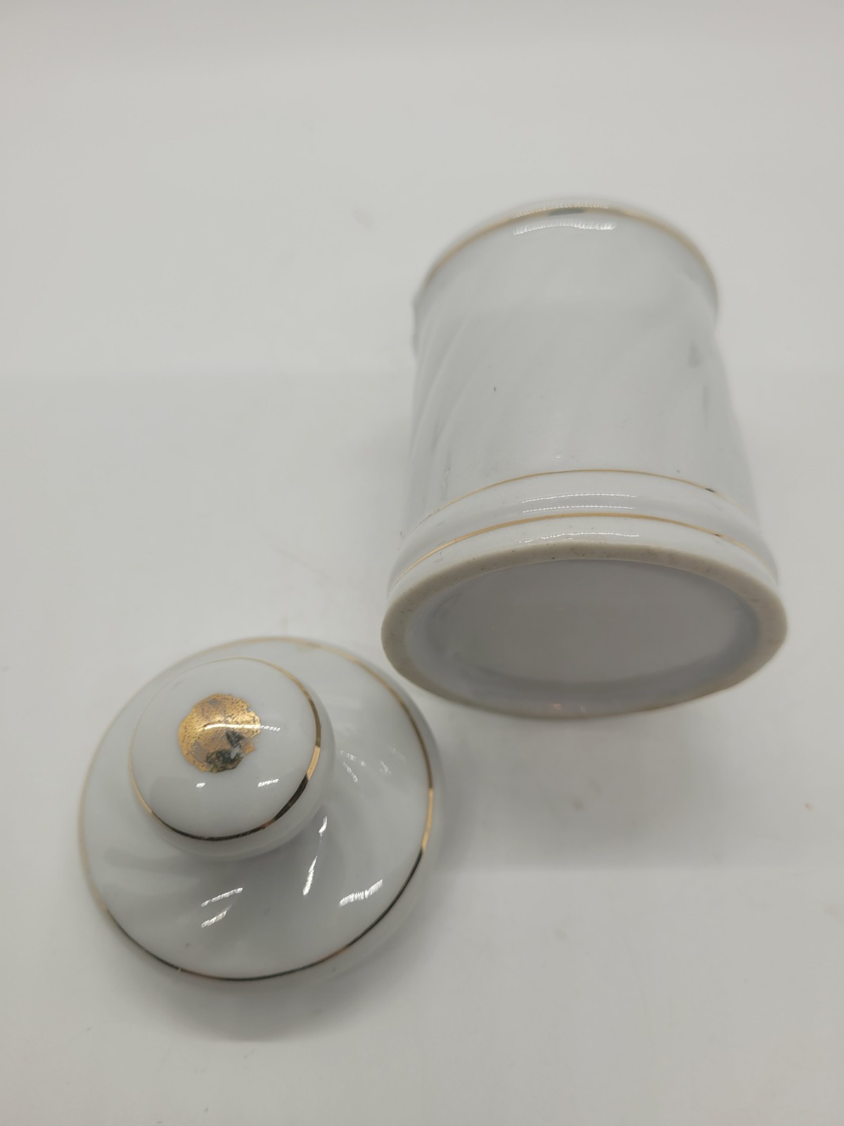 Vintage White Apothecary Pharmacy ASPIRIN Jar With Lid