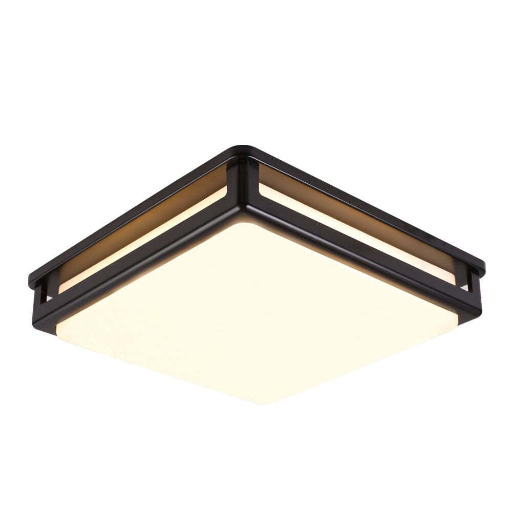 14 Inch Integrated Metal Double Square Flush Mount Ceiling Light,Powder Coating