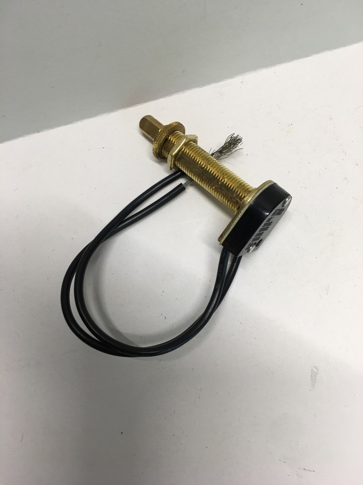 PUSH BUTTON ON-OFF BRASS PLATED CANOPY SWITCH SINGLE POLE 1 1/2" SHANK NOS