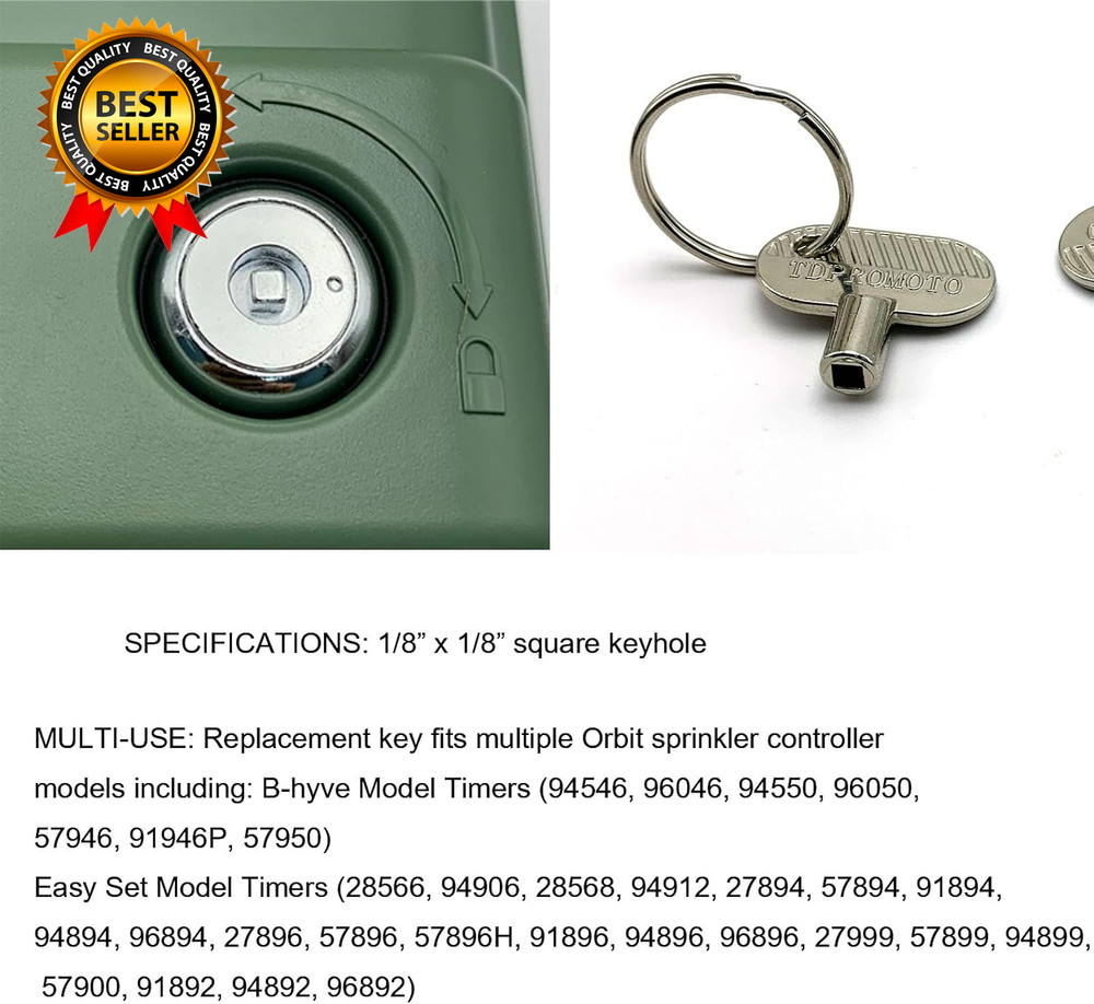 Sprinkler Controller Door Key Sprinkler Timer Lock Key for Orbit and Hydro-Rain
