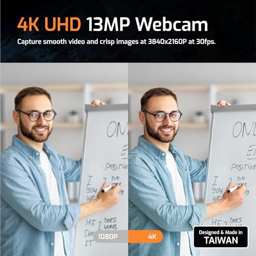 4K USB Portable Document Camera/Webcam/Visualiser—13MP Ultra HD, INS-Flip 4