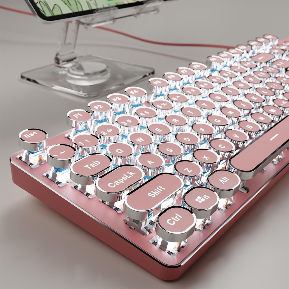 SEUNKWANG EWEADN TK100 Typewriter Keyboard Wired Mechanical Keyboard, 104 Key...