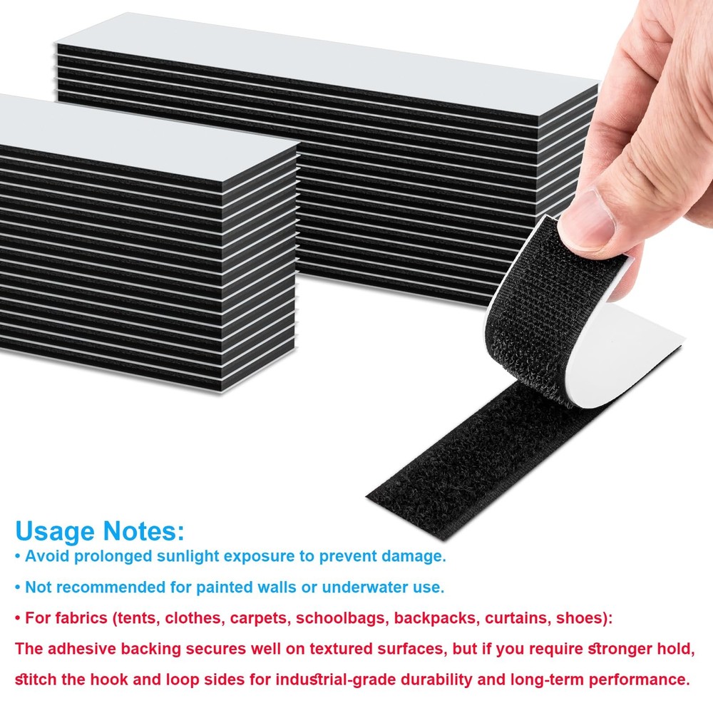 32 Sets 1x4 Inch Hook and Loop Strips with Adhesive, Strong Sticky Back, Heav...