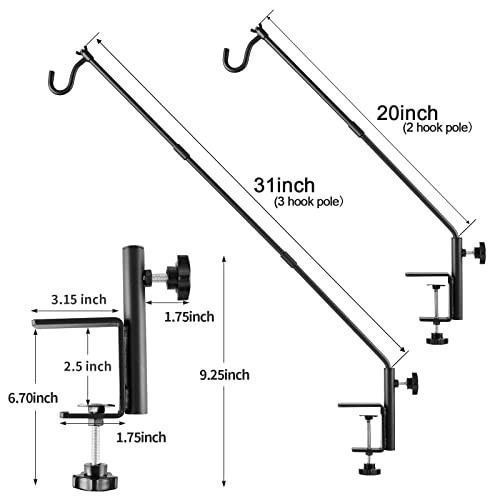 2 Pack Heavy Duty Deck Hook, 31 Inch Extended Adjustable, 360° Rotatable 2PCS