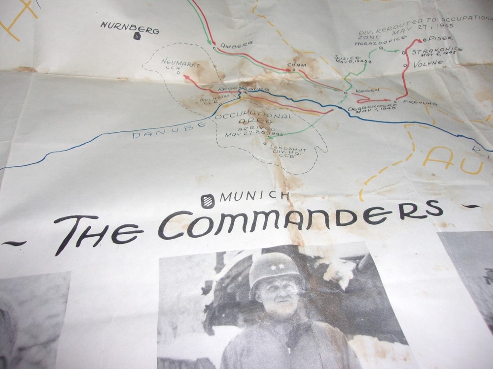 C26 vintage war map with generals etc germany Munich THE COMMANDERS 29x22