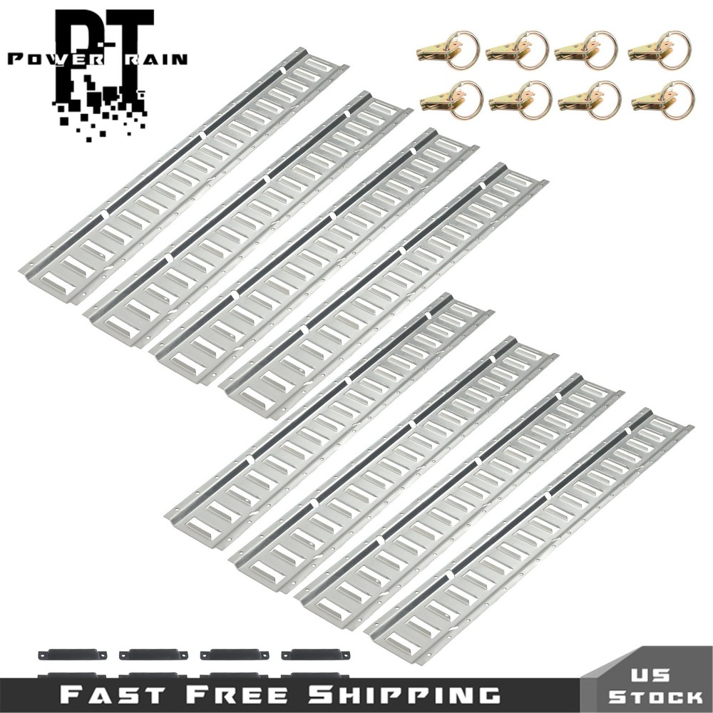 24 Pack E Track Tie Down Rail 8x 3' E Track Rails 8x O-Rings 8x End Caps