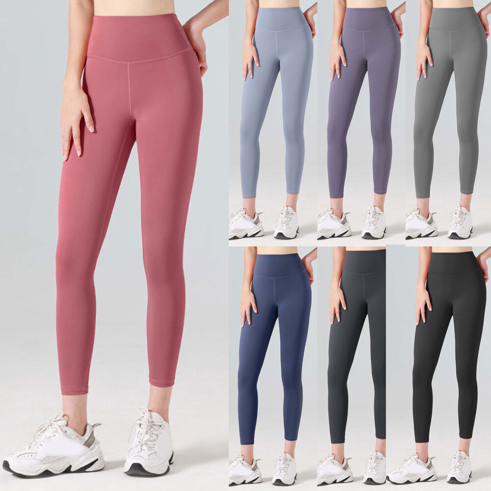 Women Soft Stretch Cotton High Waisted Leggings Long Workout Yoga Pants Fitnes;
