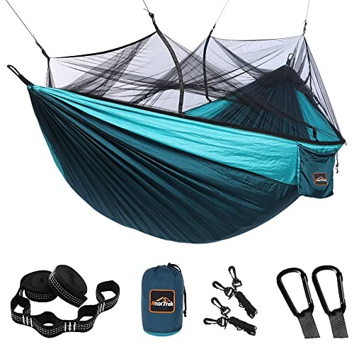 Camping Hammock with Mosquito Net, Double & Single Lightweight Portable