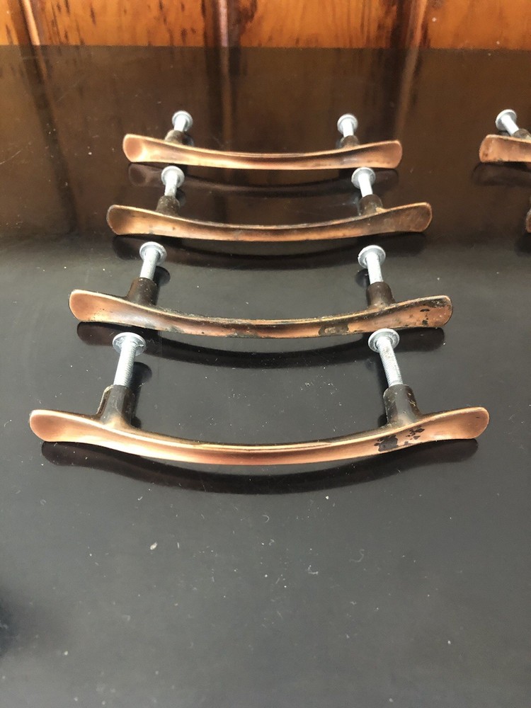 Mid Century Copper Coated Metal Cabinet Pulls