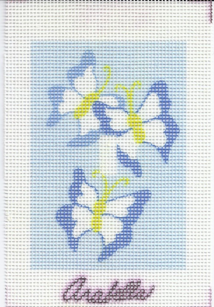 Arabella Needlepoint Printed Butterflies Design 14 Mesh White Canvas