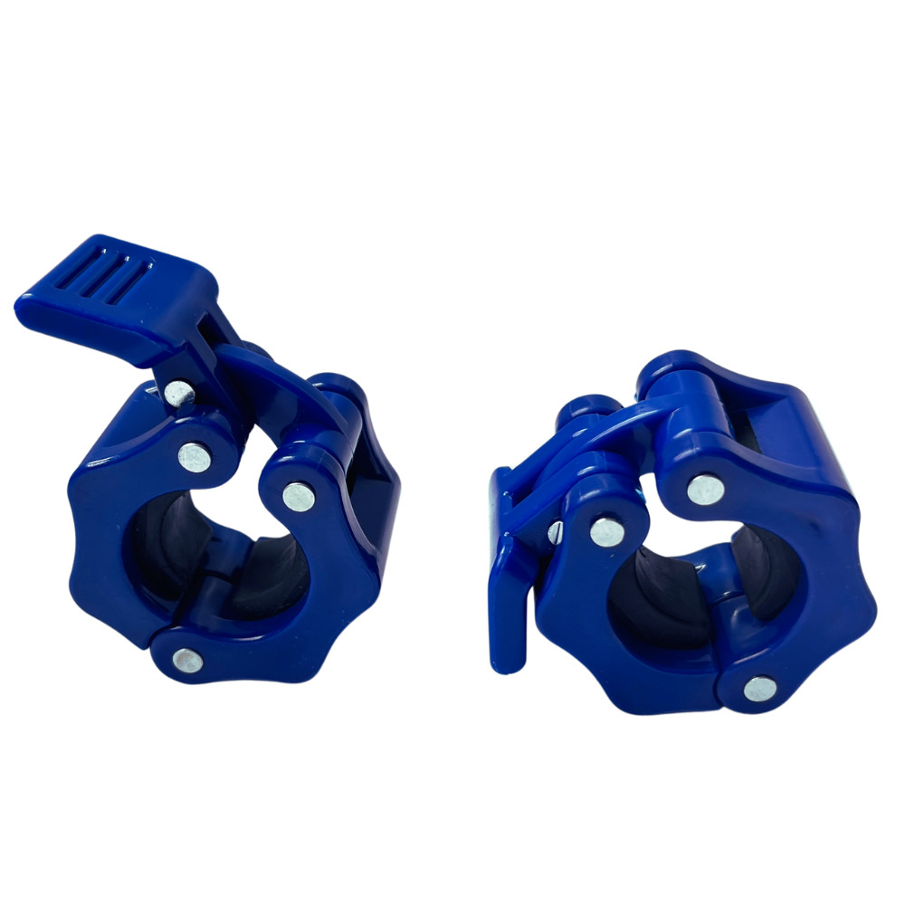 Barbell Clamps BLUE 1" Inch Barbell Collars Quick Release, Locking 1-Pair Clips