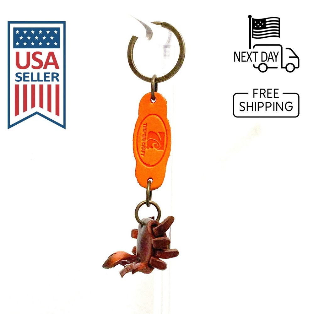 Crab Handmade Leather Keyring #2
