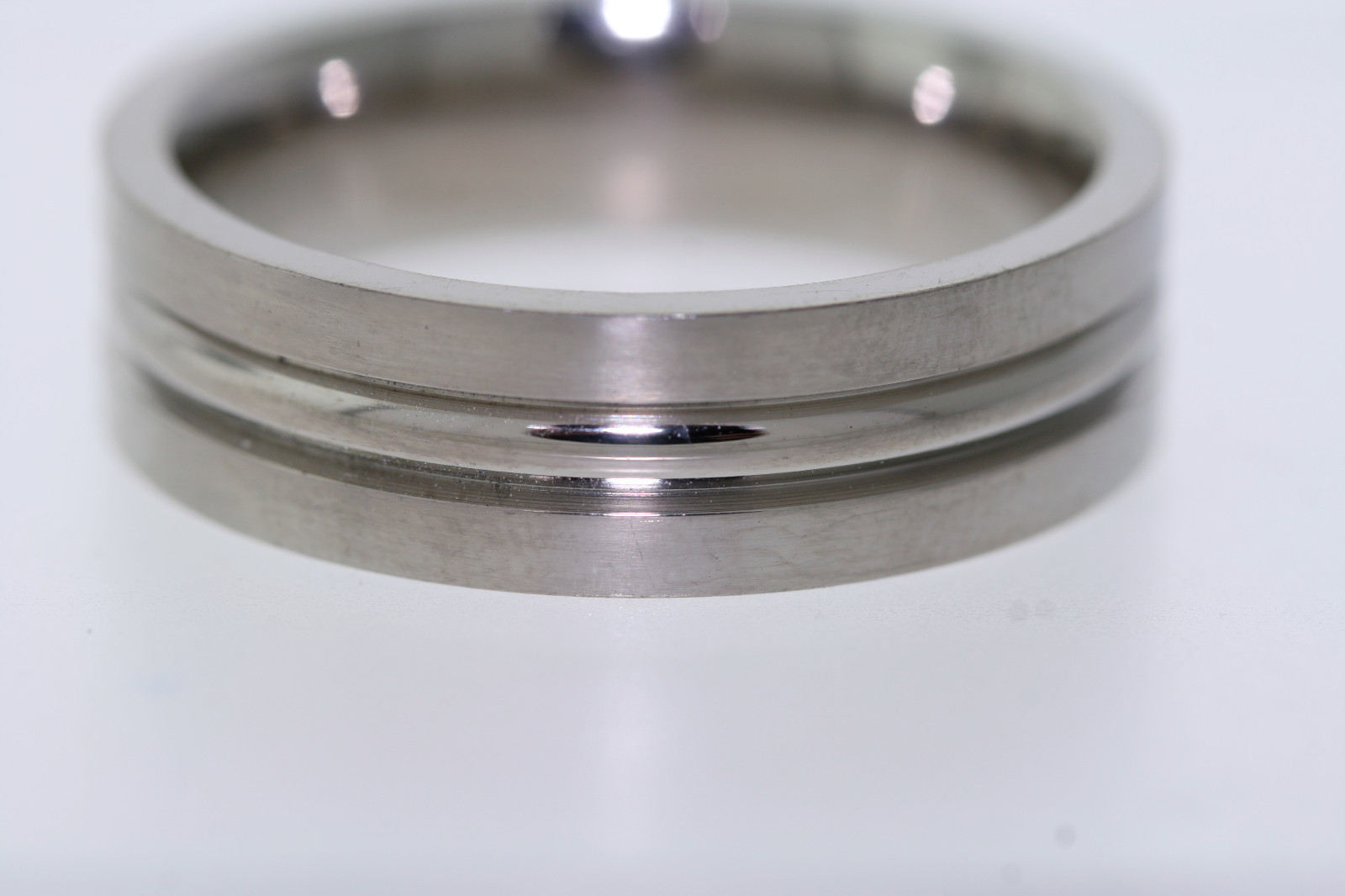 Men's TRITON Titanium Square Grooved 7mm Wedding Band Ring