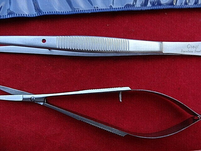 6" Angled Serrated Tweezers + SPRING ACTION Embroidery Machine Scissors_SQUEEZER