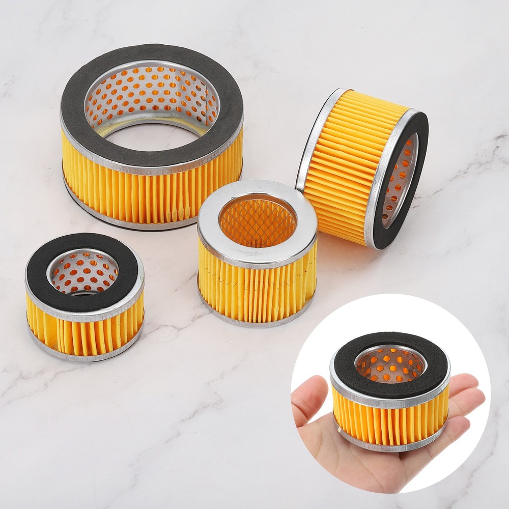 4Pcs 2.6x1.6 Inch Air Compressor Intake Paper Filter Elements Replacement Yellow