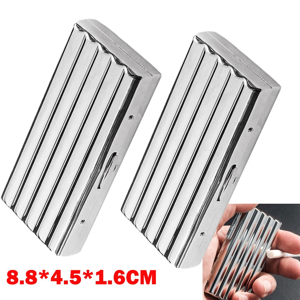 2Pcs Wavy Cigarette Case Moisture-proof Portable Cigarette Case For 10 Cigarette