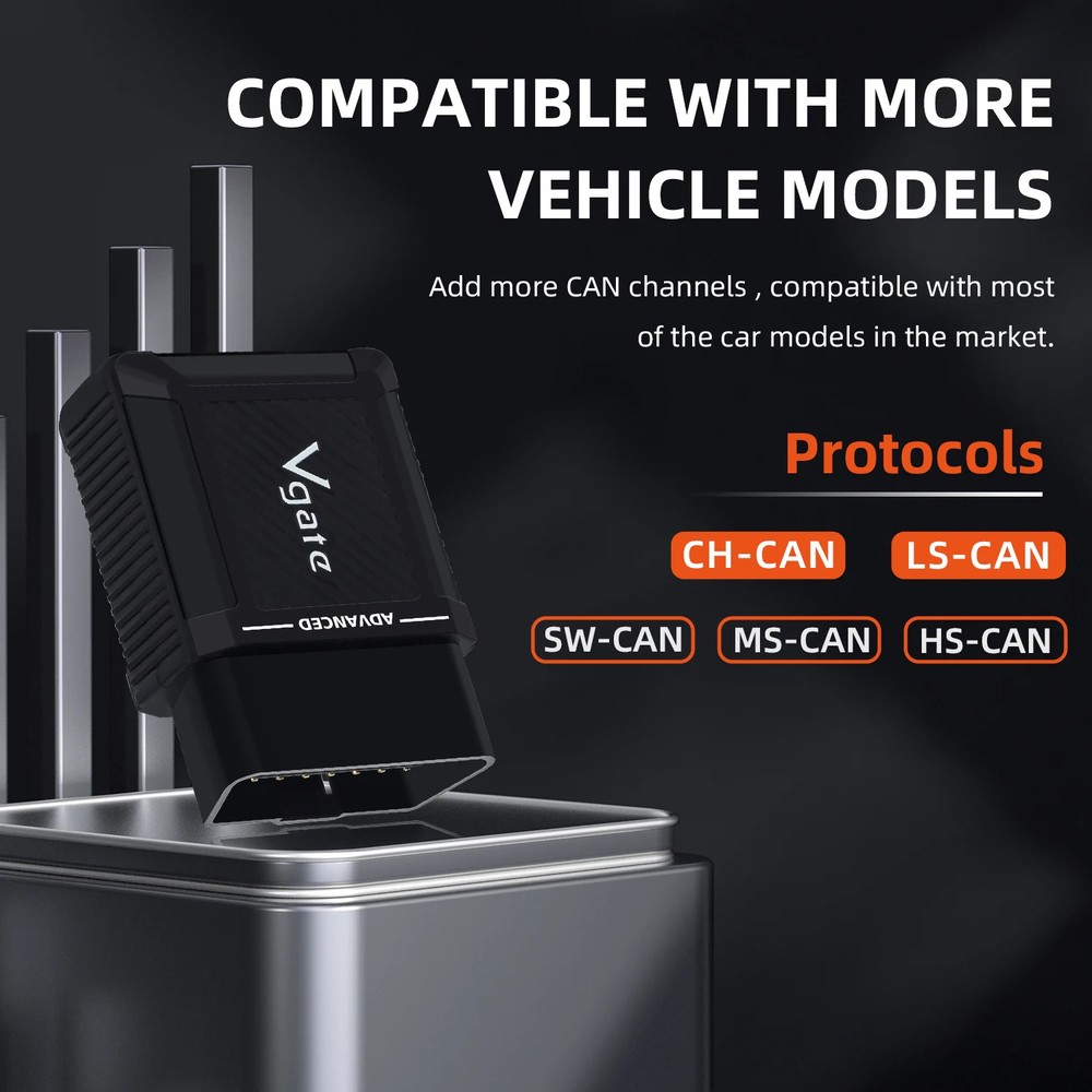 Vgate vLinker MS Bluetooth Upgrade For IOS/PC/Android ELM327 Car Scanner MFI CH-