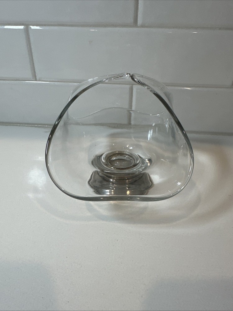 Benjamin & John Yapp Sterling Silver base & Glass Bowl w/ Split Handle