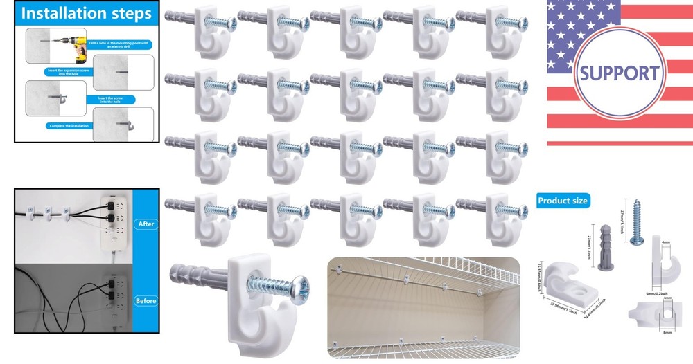 Versatile 25 Pcs Shelf Clips - Space-Saving Solution for Home Organization
