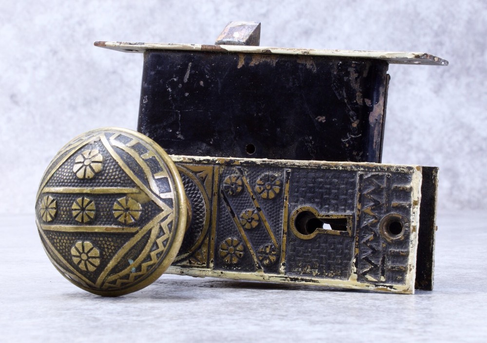 Antique Ornate Brass Door Knobs