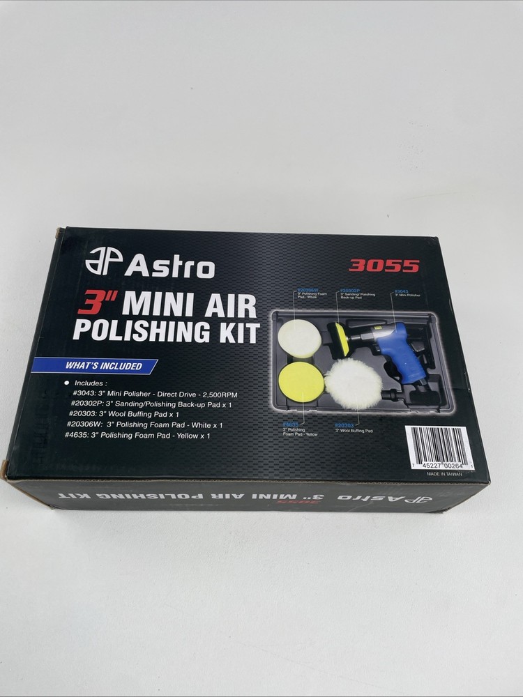 Astro Pneumatic 3" Mini Air Polishing Buffing Kit 3055