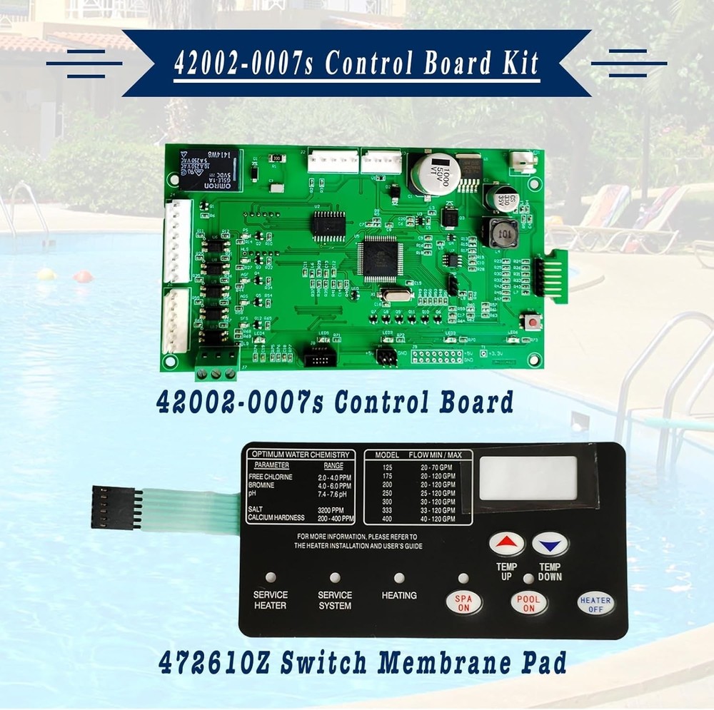 Upgraded Control Board Kit for Pentair Max-E-Therm Pool Heater with Switch Pad