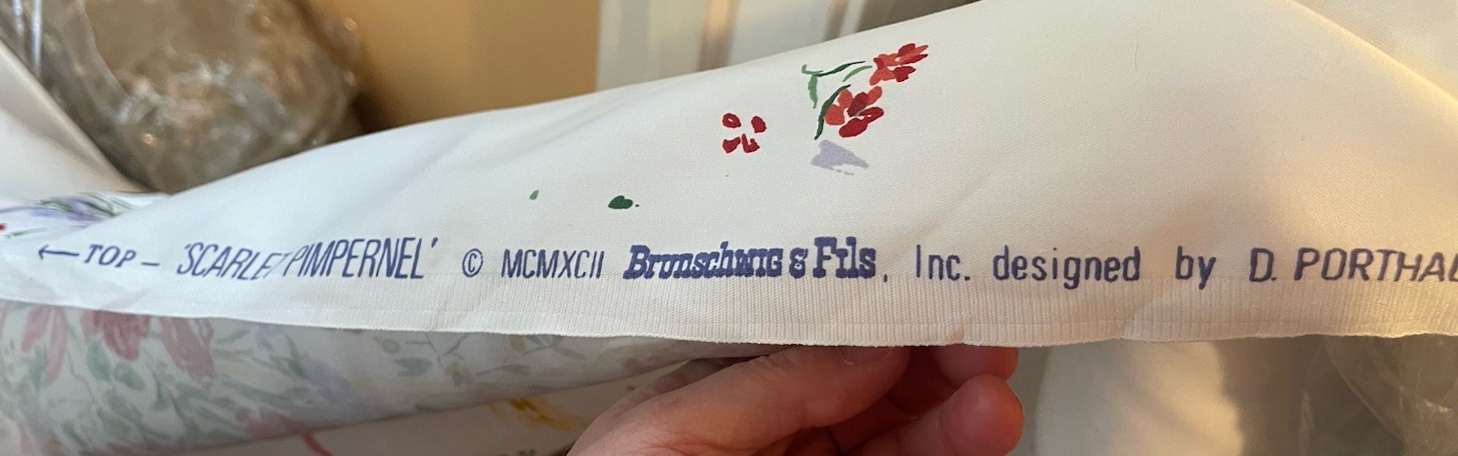 D. Porthault 100% Cotton Print 54” Fabric Projects Sateen Finish By Yard