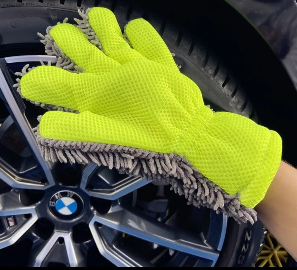 Microfibre Wheel Cleaning Glove 2 Sided Chenile