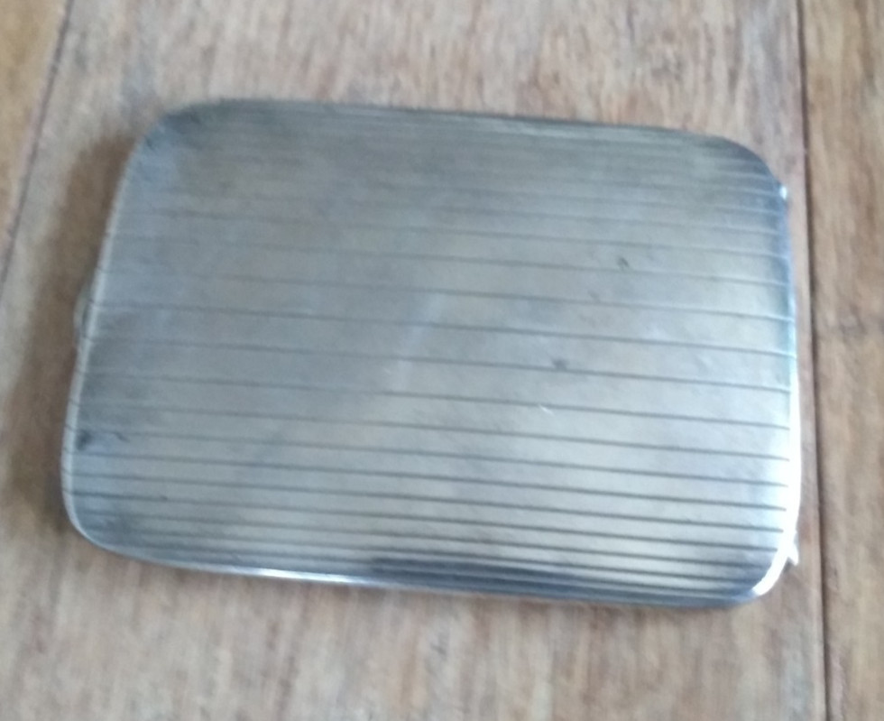 Vintage 1930s Sterling Silver 97.9g Cigarette Case monogrammed engraved art deco